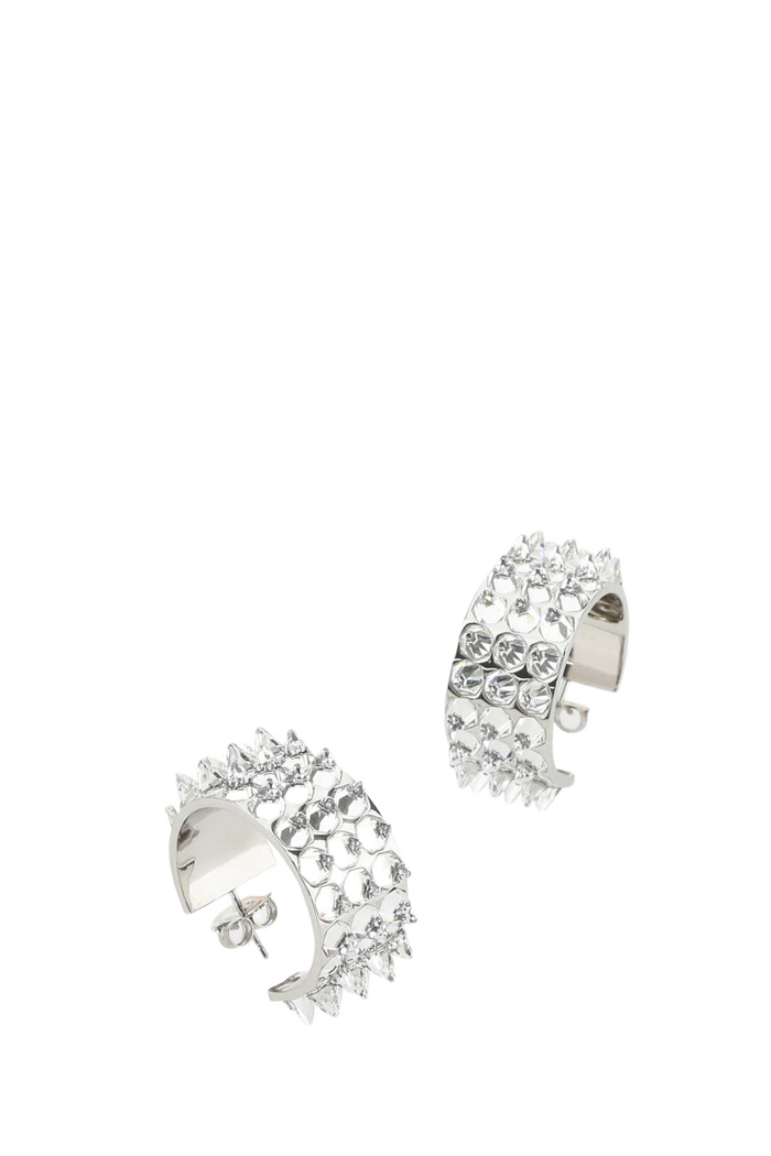 Embellished Metal Big Karma Earrings White&black Orecchini