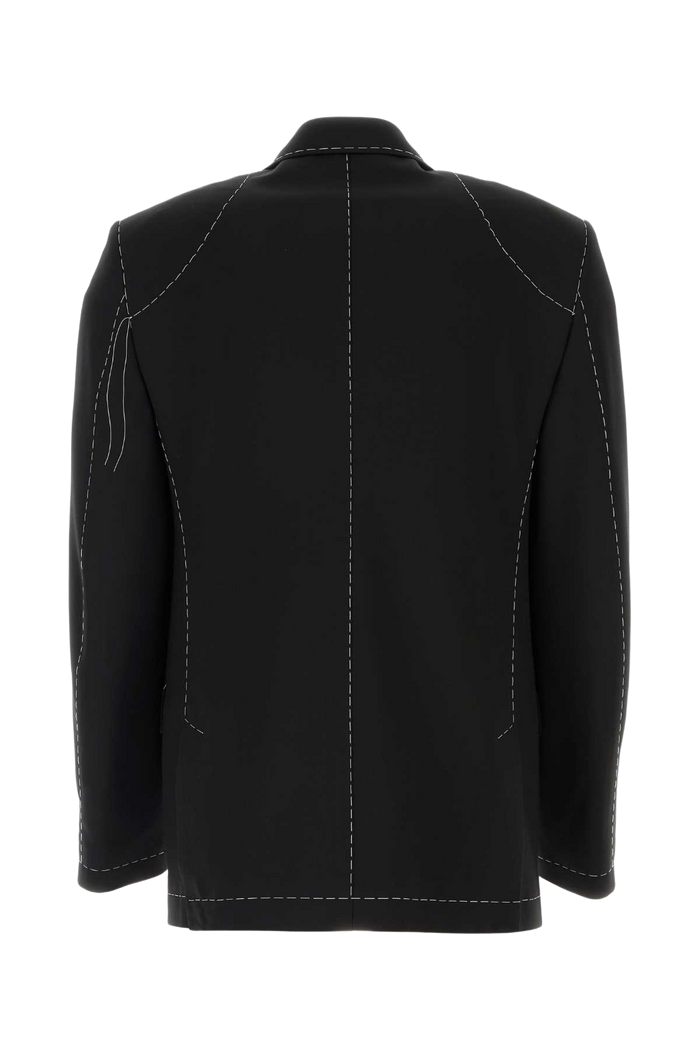 Black Stretch Polyester Blend Blazer Blkwht Giacche E Gilet
