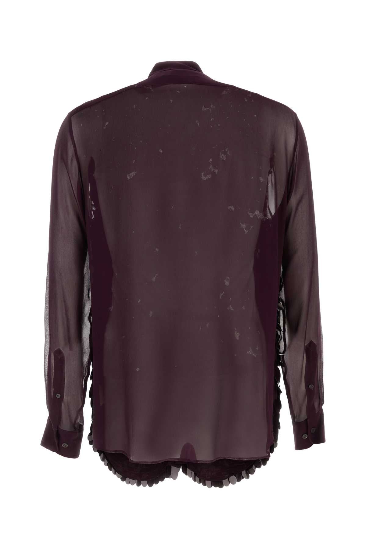 Purple Crepe Curles Shirt Burgundy Exterior: Viscose Camicie