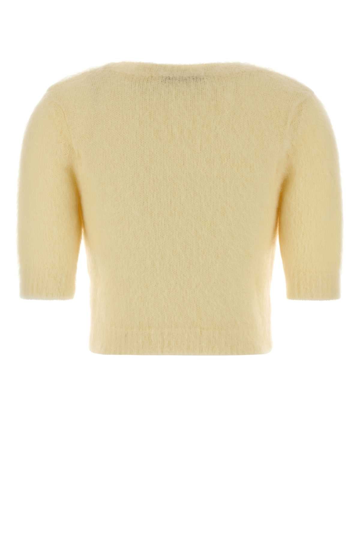 Pastel Yellow Mohair Blend Sweater Paleyellow Exterior: Nylon Wool Maglieria