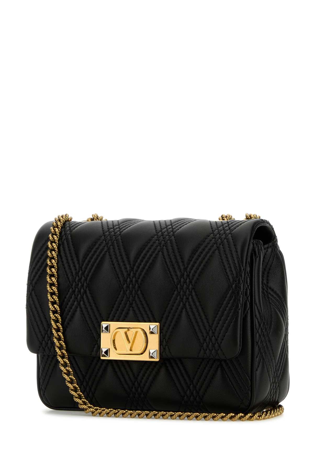 Black Nappa Leather Medium Quiltie 67 Shoulder Bag Nero Borse A Tracolla