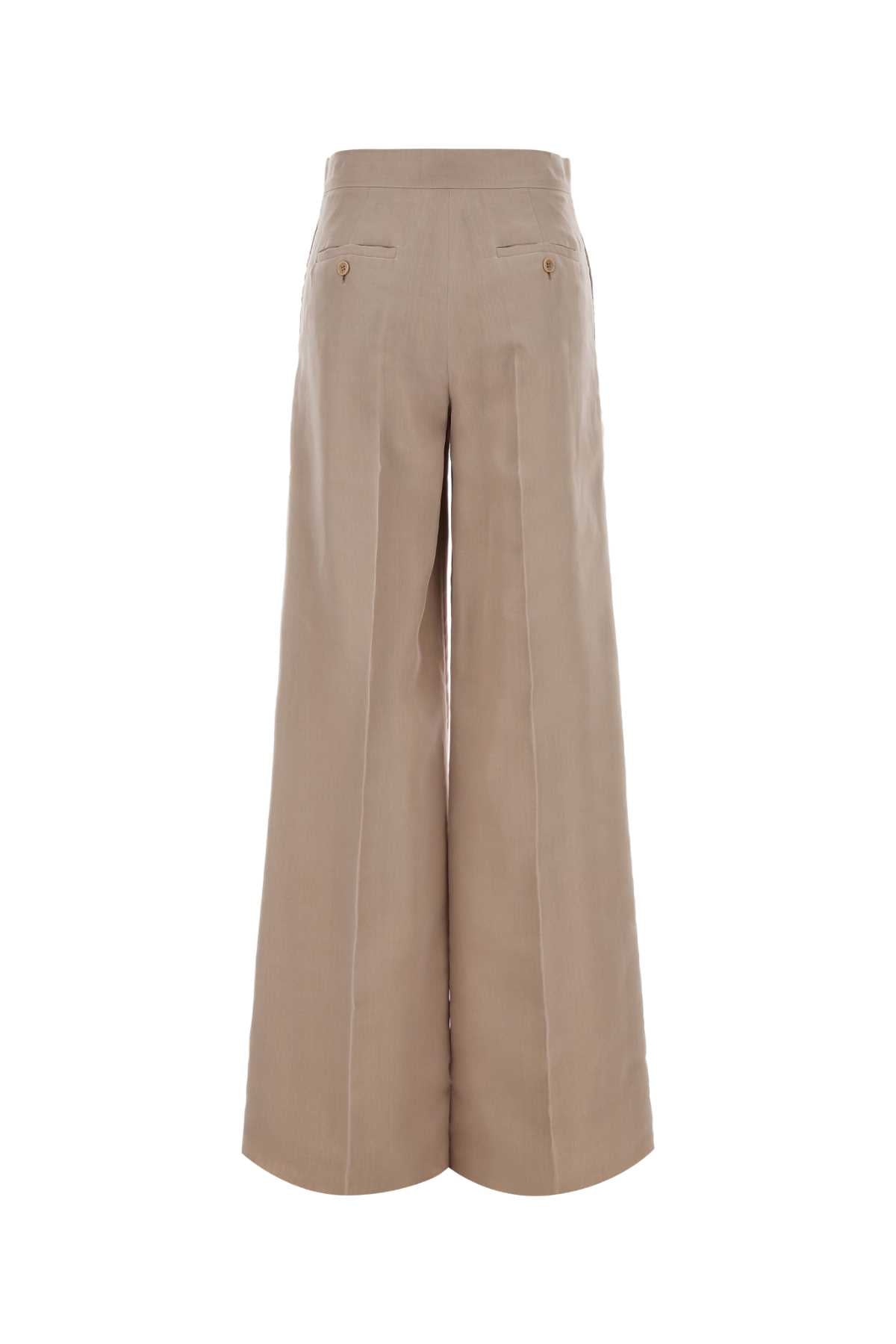 Powder Pink Organza Rasoio Pant Sabbia Exterior: Silk Pantaloni