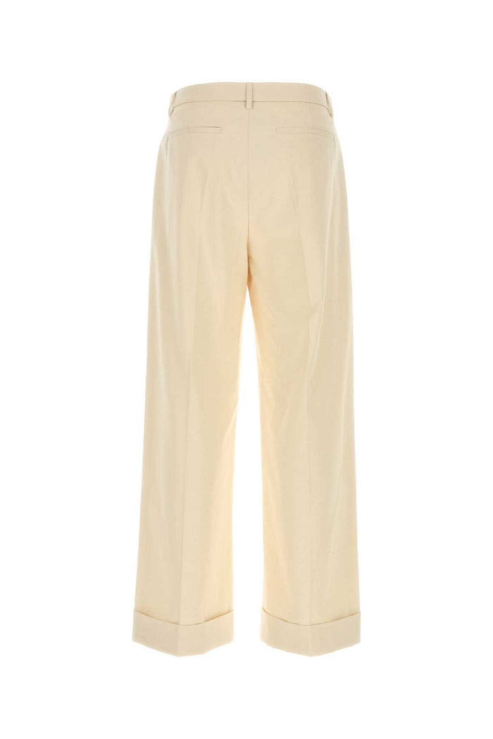 Melange Ivory Cotton Pant Seashell Exterior: Pantaloni
