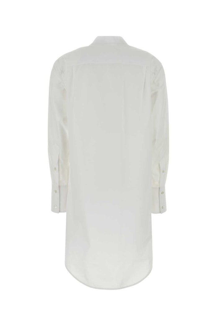 White Poplin Shirt Dress Exterior: Cotton Abiti
