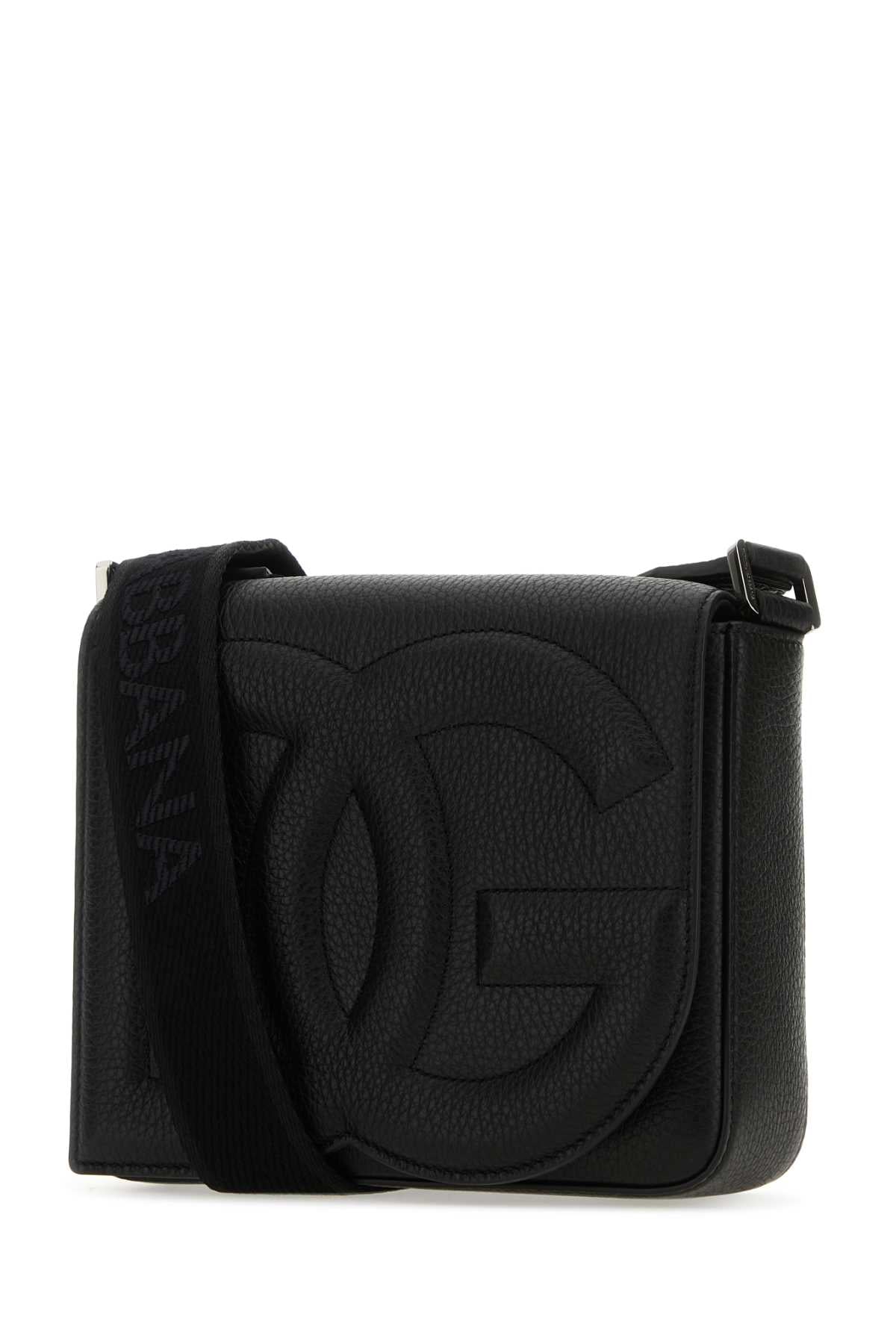 Black Leather Medium Dg Logo Crossbody Bag Nero Borse A Tracolla