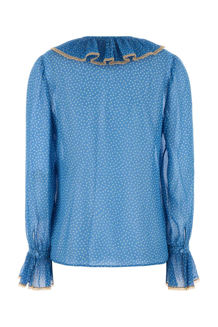 Printed Silk Blouse Ceruleanbetulla Exterior: Maglie