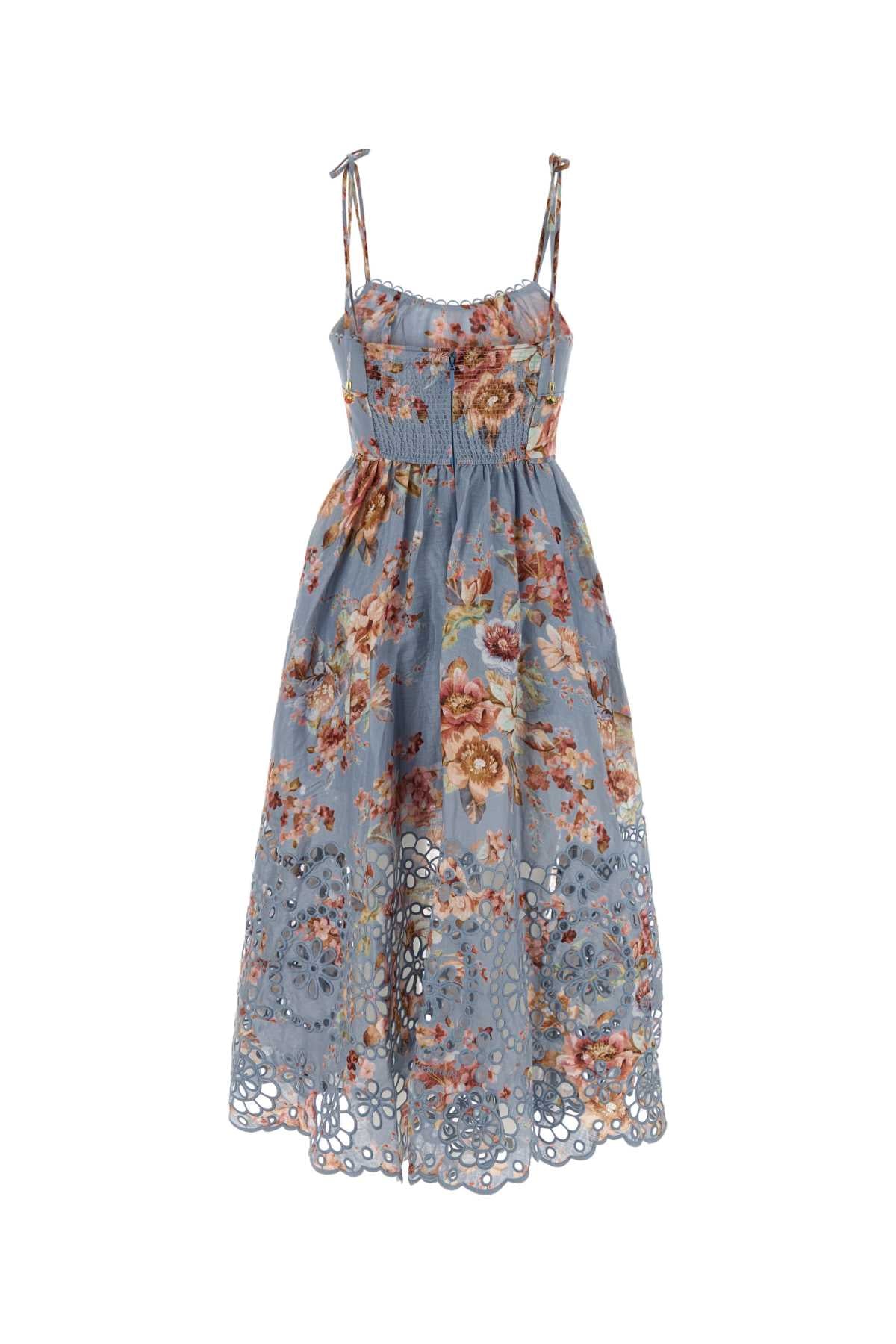 Chambrayfloral Linen Abiti