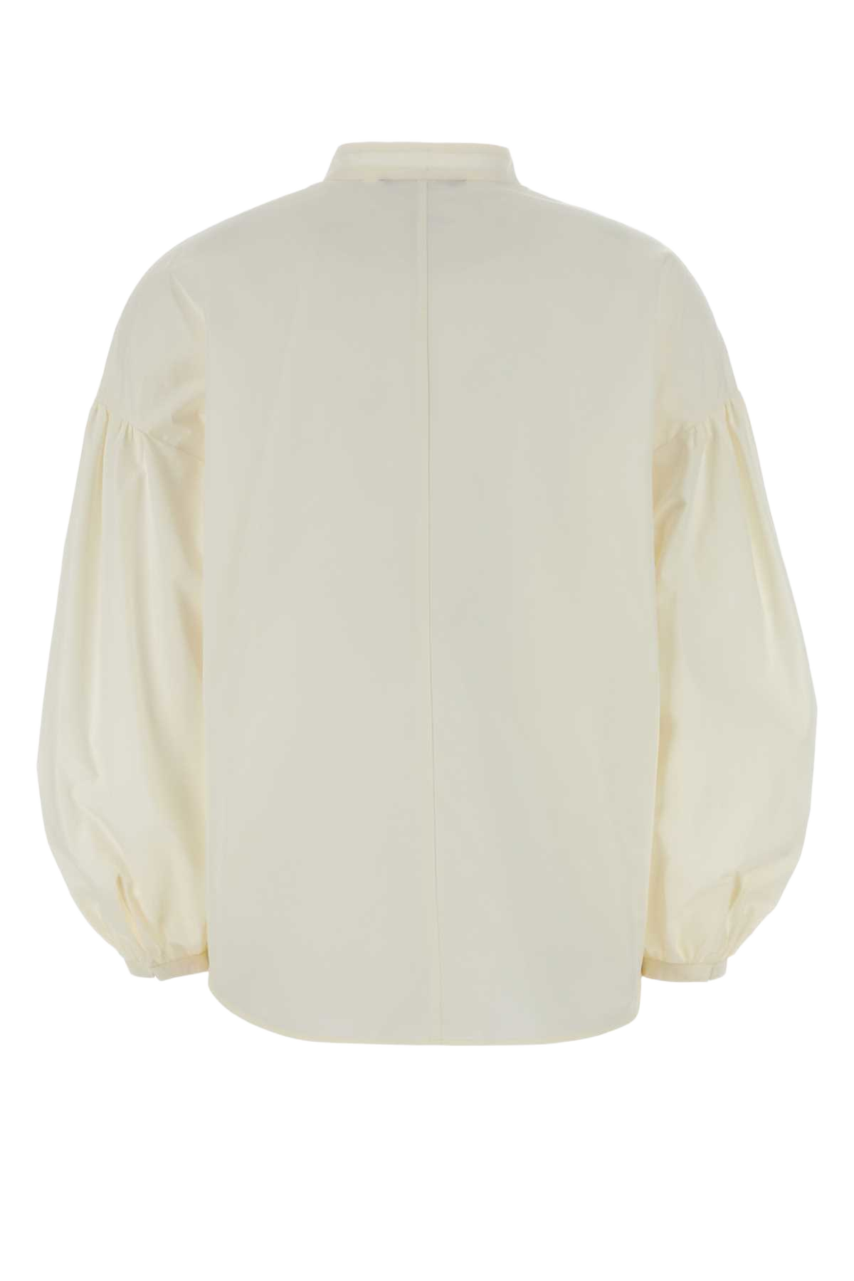 White Poplin Ginnasta Blouse Avorio Exterior: Cotton Maglie