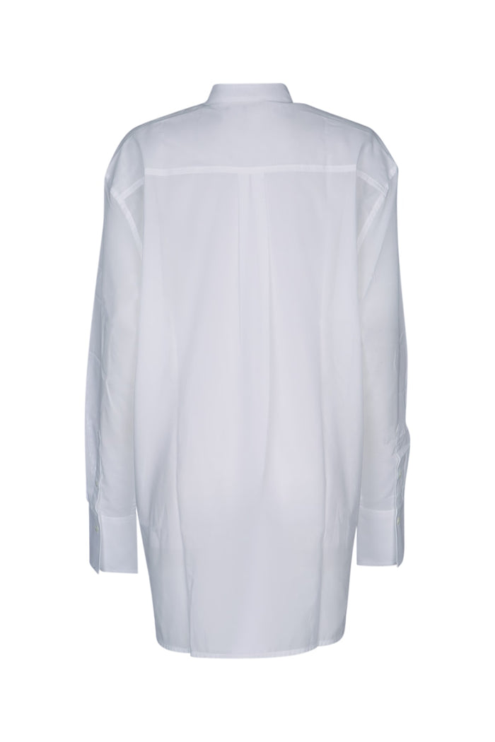 Stand-Collar Shirt White Camicie