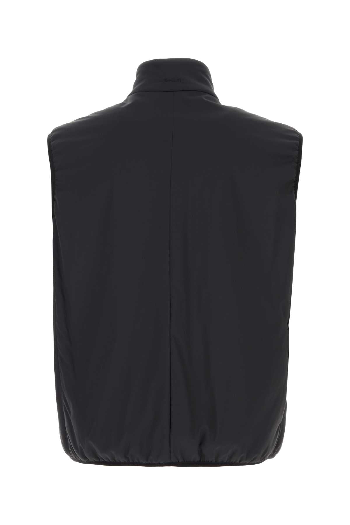 Black Nylon Sleeveless Jacket Nero Giubbini