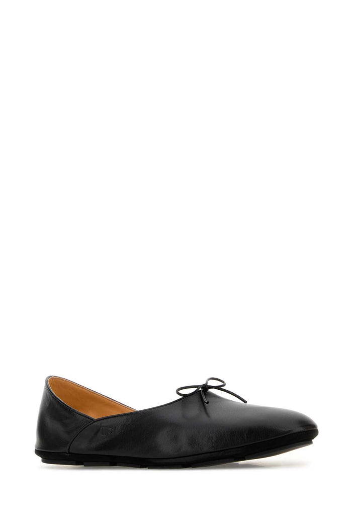 Black Leather Loafers Ballerine