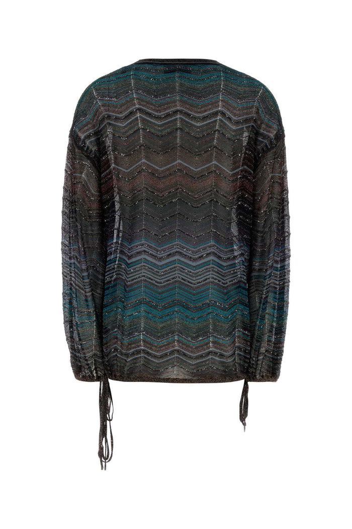 Embroidered Viscose Oversize Blouse Darkblue Vi Me Pa Camicie