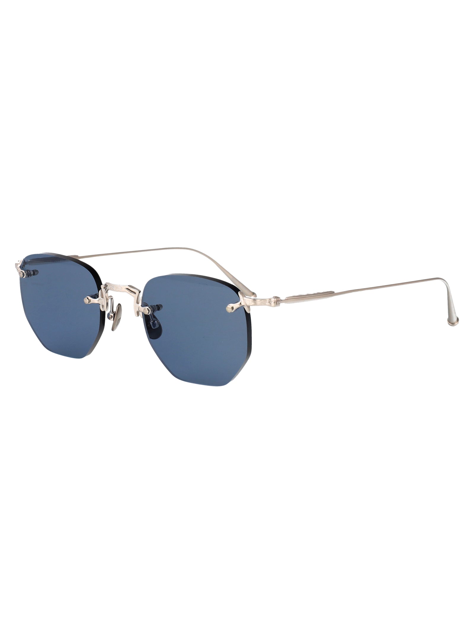 Palladium White Cobalt Blue Metal Sunglasses