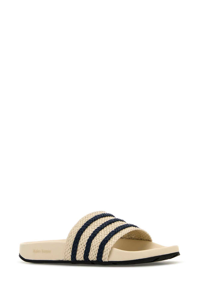Ivory Leather Wales Bonner X Adidas Adilette Slippers Wonderwhingtindigo