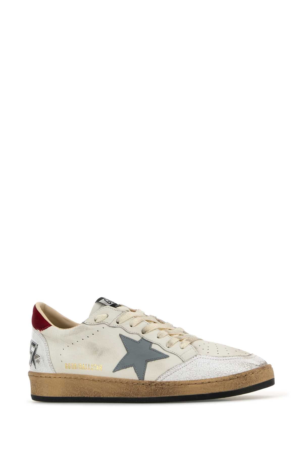 Whitesilverbluered Goat Leather Cow Sneaker