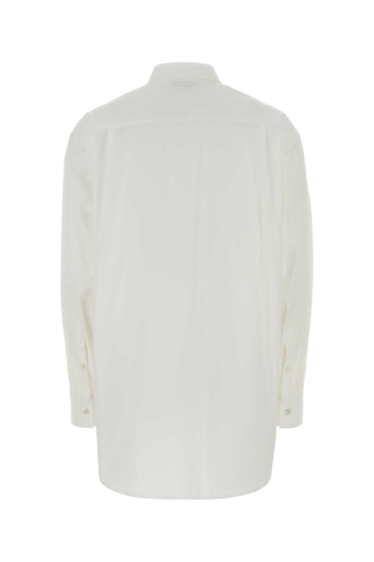 White Poplin Oversize Shirt Optic Exterior: Cotton Camicie