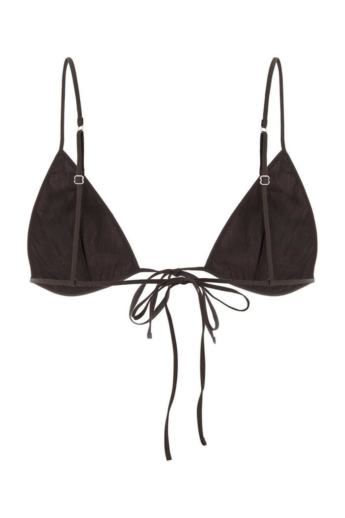 Brown Stretch Poplin Bra Ebano Coeapa Intimo