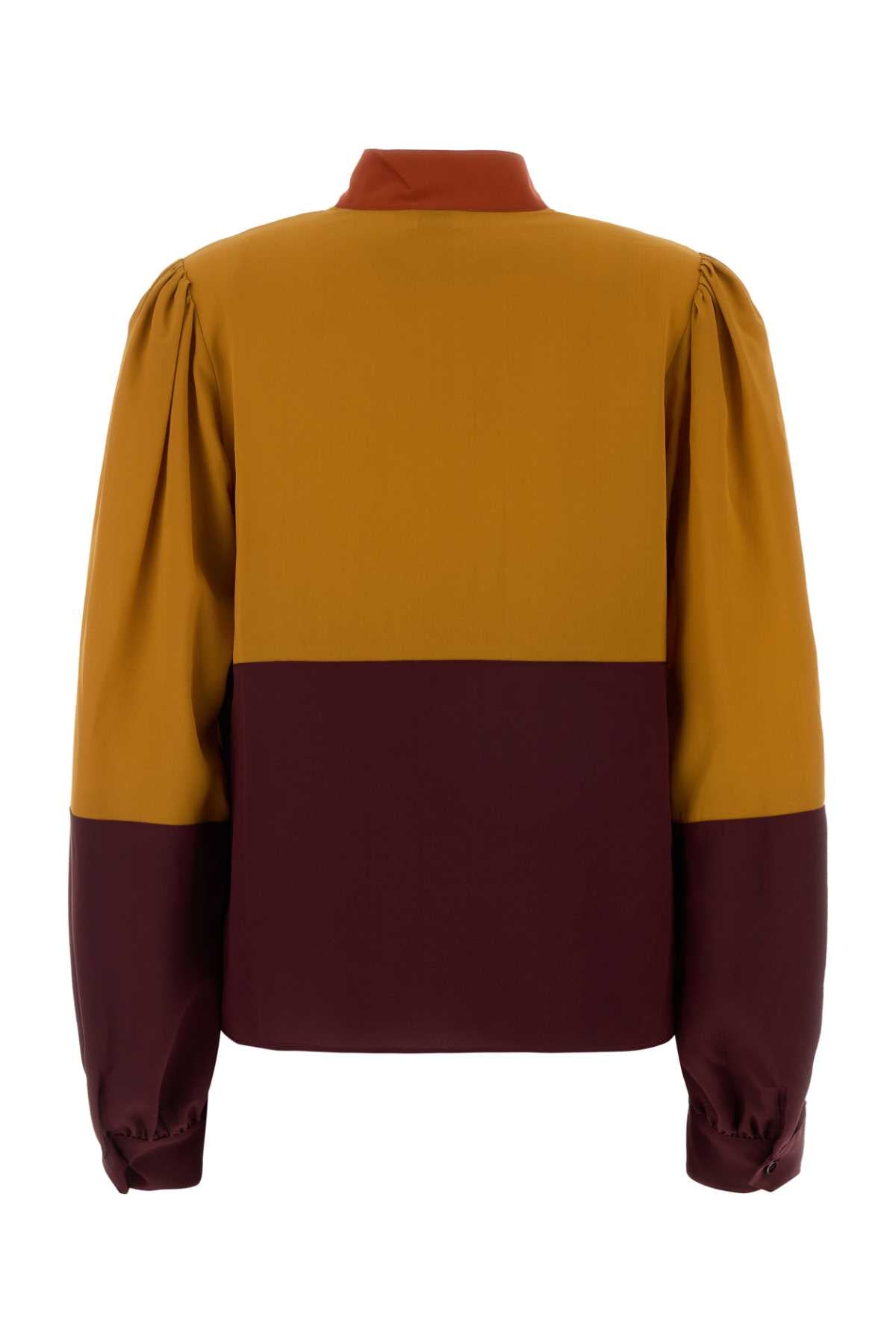 Multicolor Silk Blouse Liedevin Exterior: Maglie