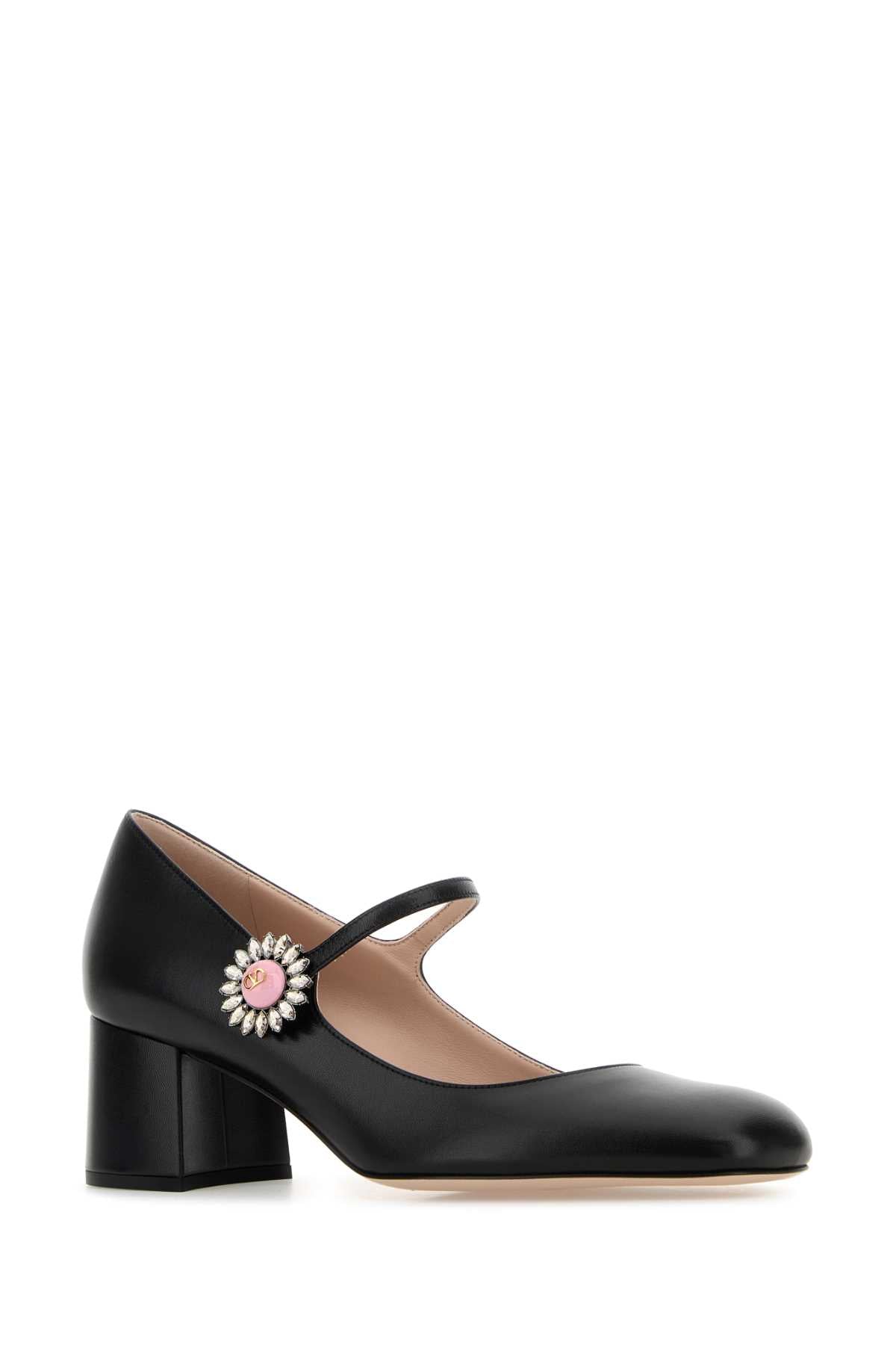 Black Leather Preshoes Pumps Nerocrystalrosa Scarpe Con Tacco