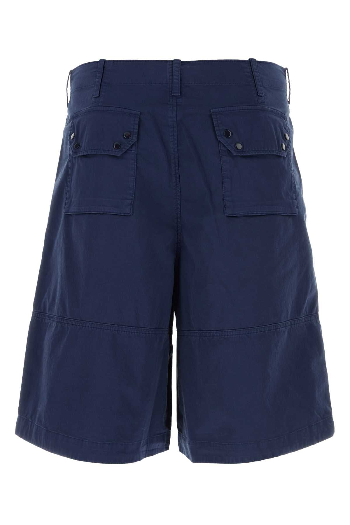 Blue Stretch Cotton Bermuda Shorts Blunotte Exterior: Elastane