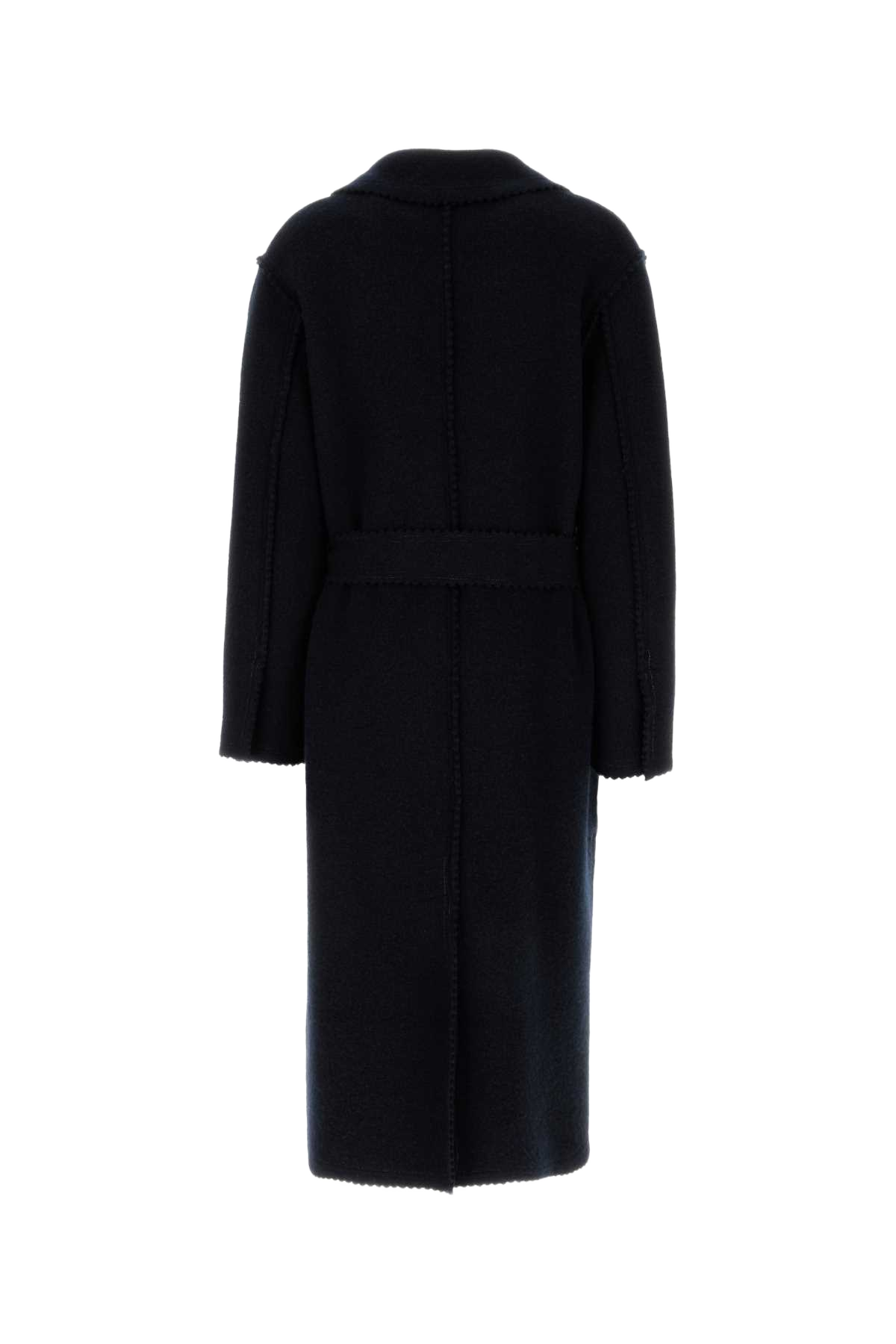 Midnight Blue Wool Blend Jene Coat Blu Exterior: Cashmere Cappotti