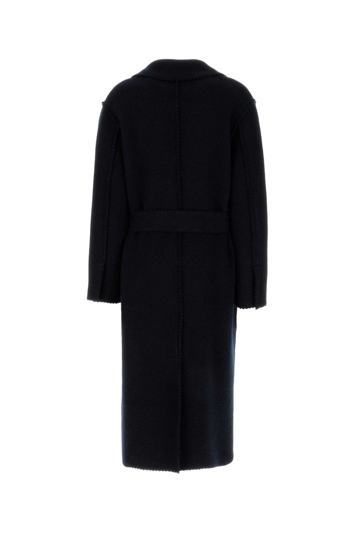 Midnight Blue Wool Blend Jene Coat Blu Exterior: Cashmere Cappotti
