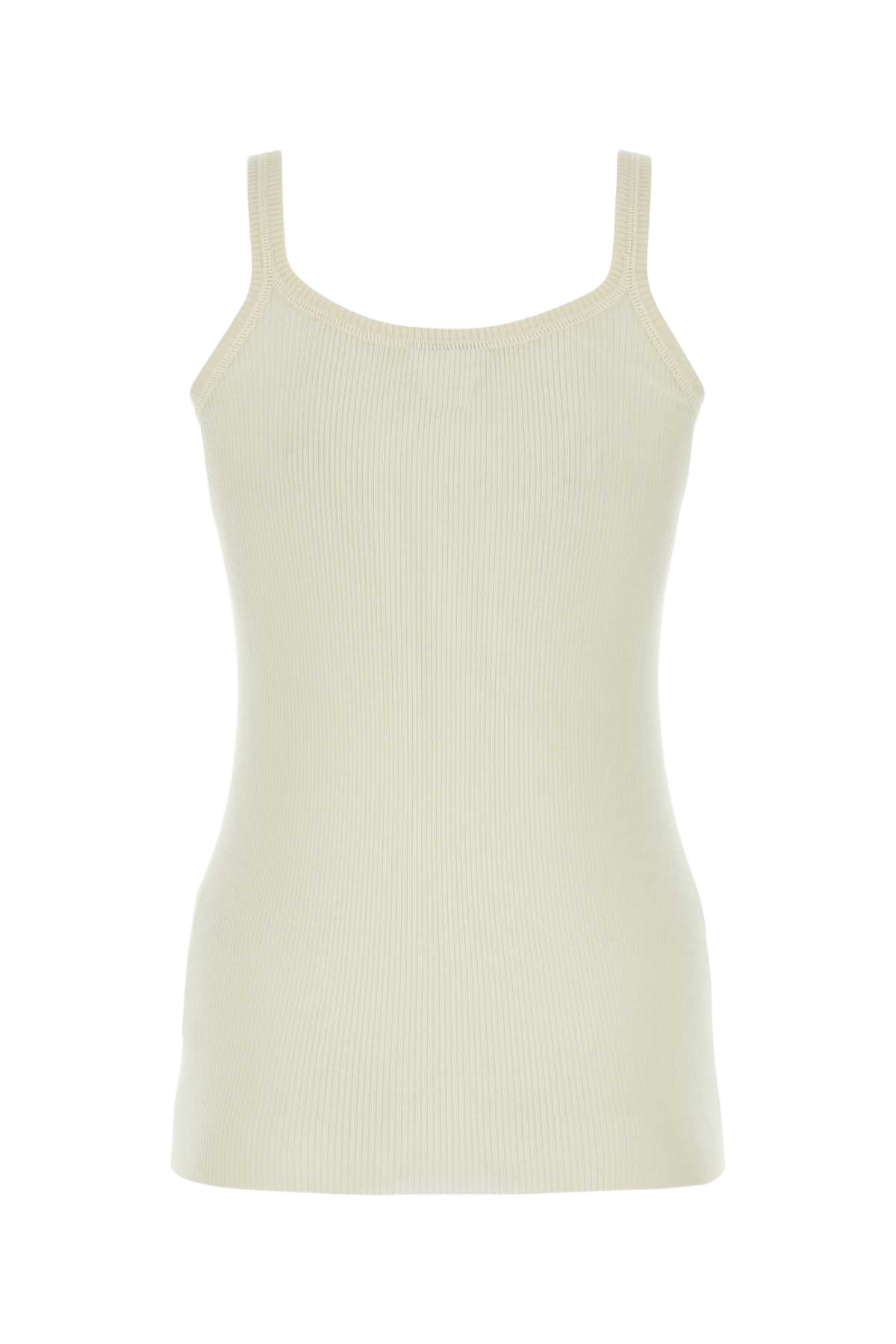 Ivory Wool Tank Top White Exterior: T-shirt