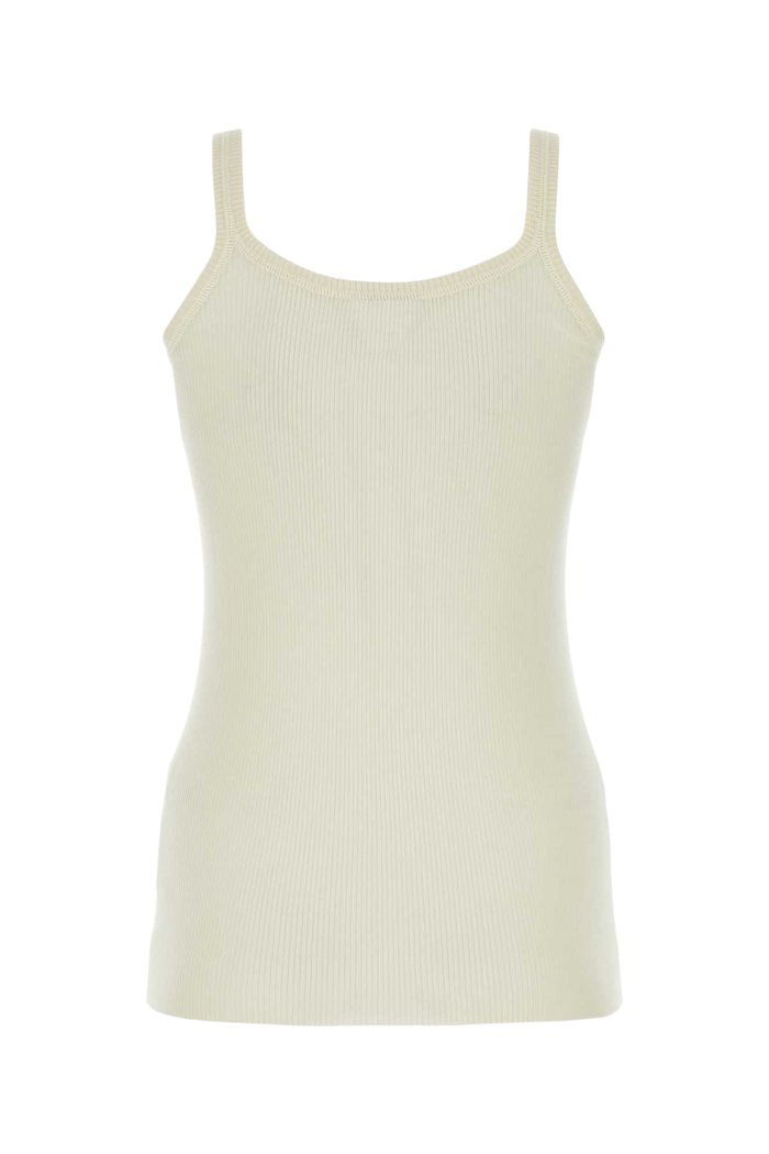 Ivory Wool Tank Top White Exterior: T-shirt