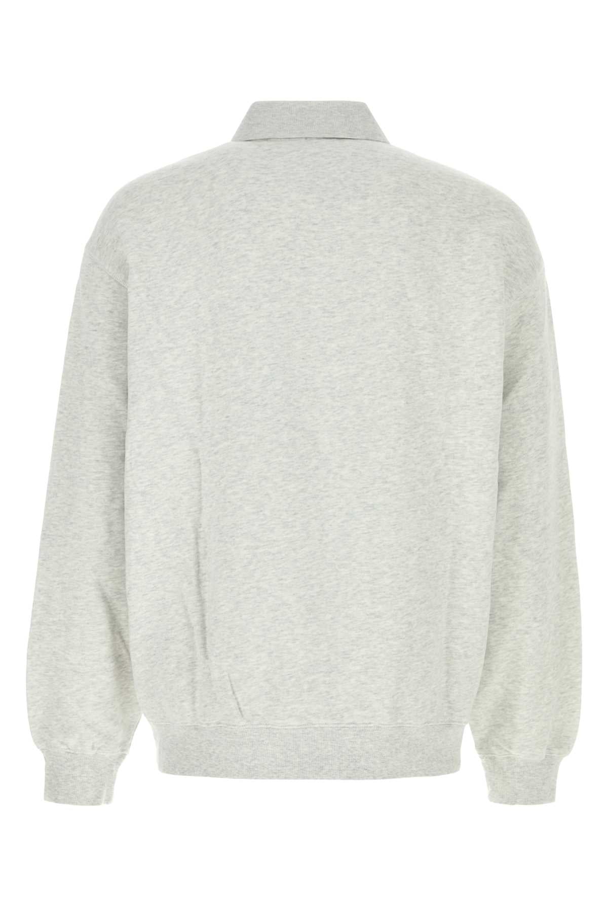 Melange Grey Cotton Wip Label Polo Sweat Ashheather Exterior: Felpe