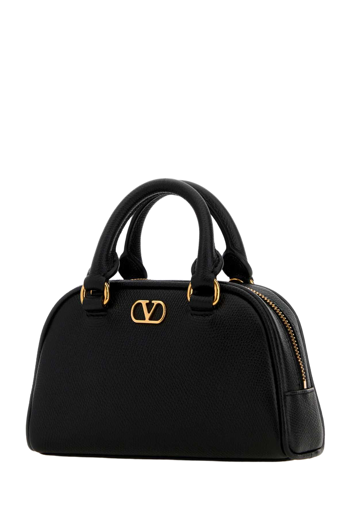 Black Leather Vlogo Signature Handbag Nero Calf - Bos Taurus Clutch
