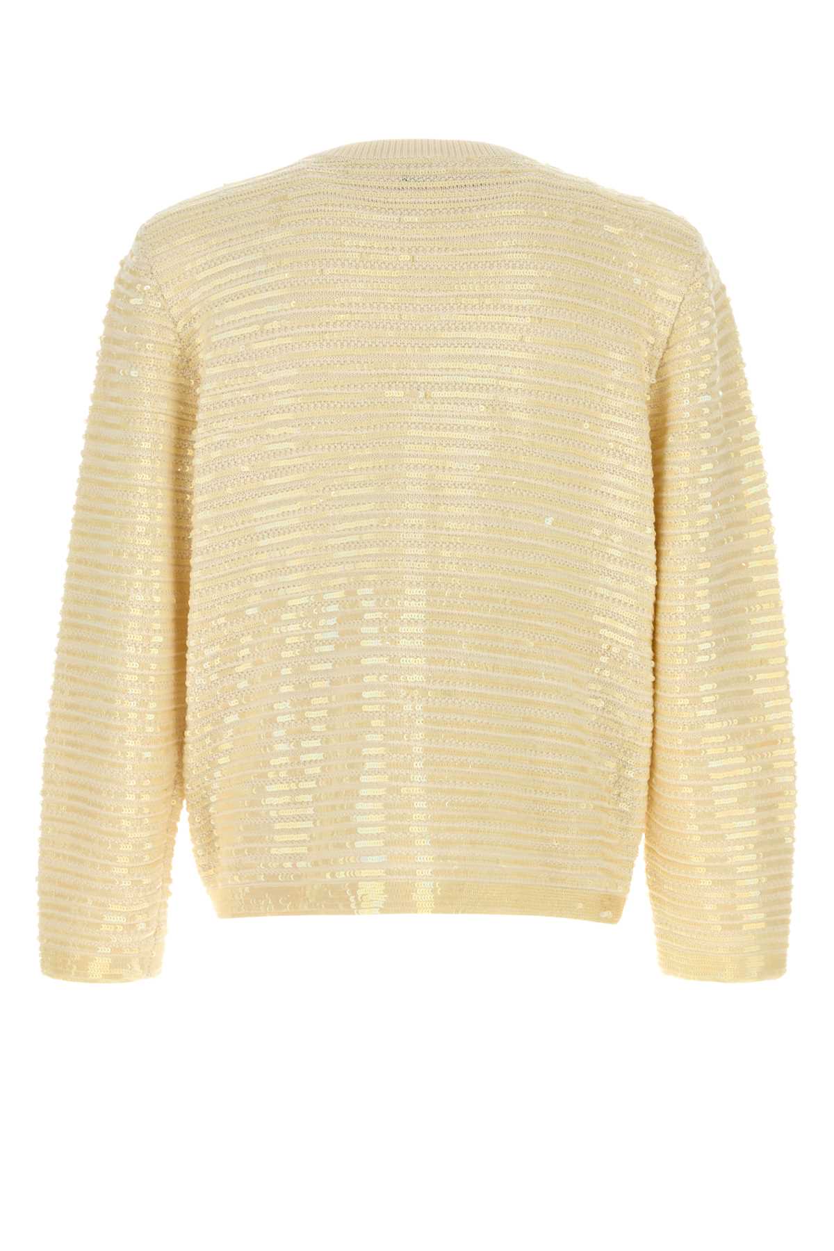 Embellished Wool Spotlight Cardigan Ivory Exterior: Maglieria