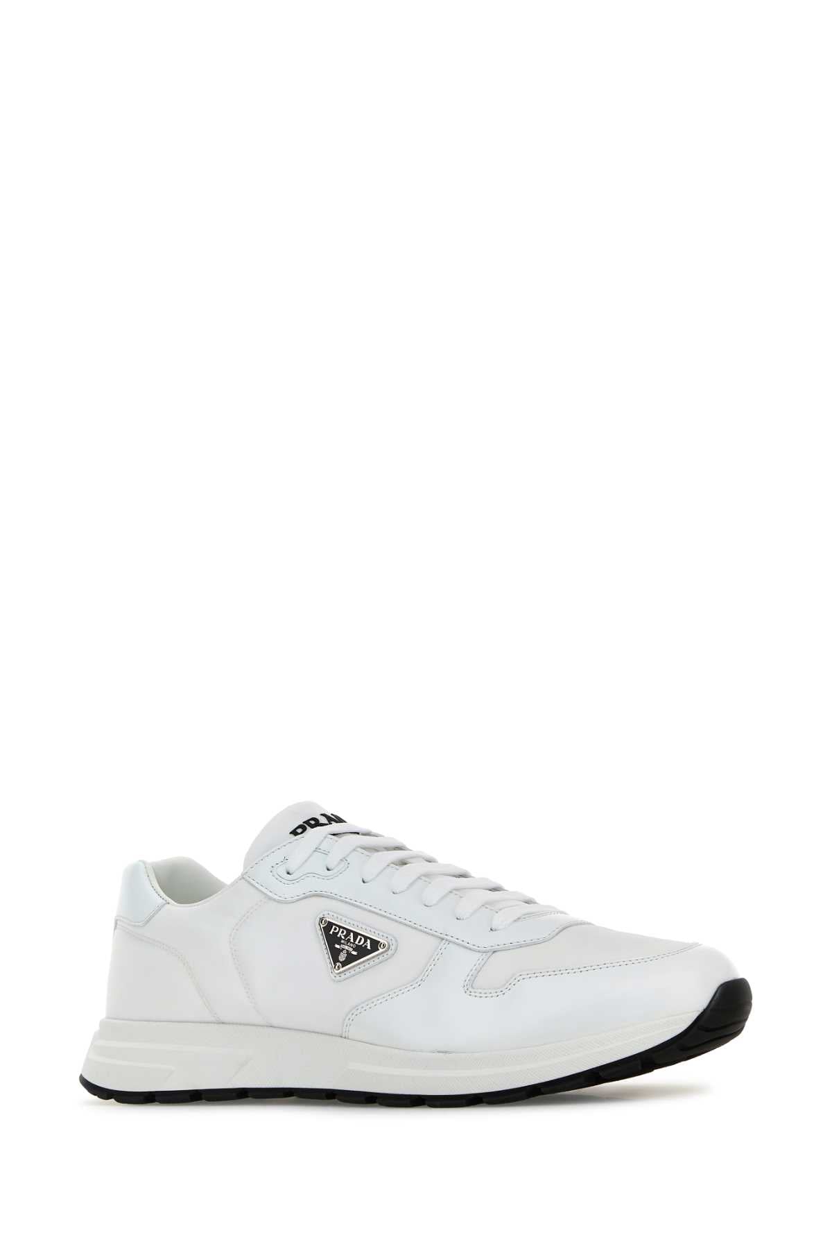 White Nylon And Leather Prax 2.0 Sneakers Bianconero Poliammidericiclata-vitello
