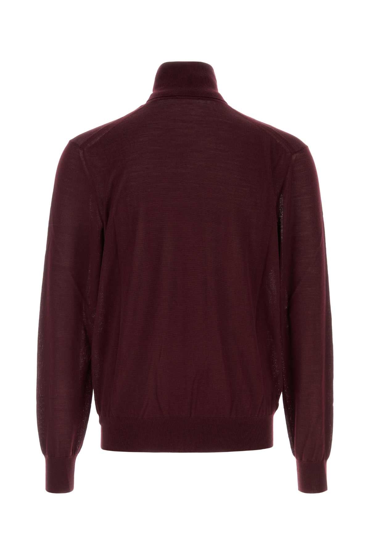 Aubergine Wool Sweater Bordeaux Exterior: Maglieria