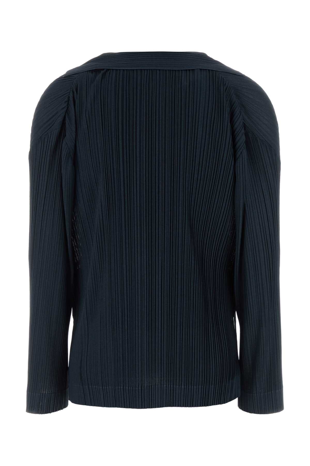 Navy Blue Jersey Blouse Blu Exterior: Polyester Maglie