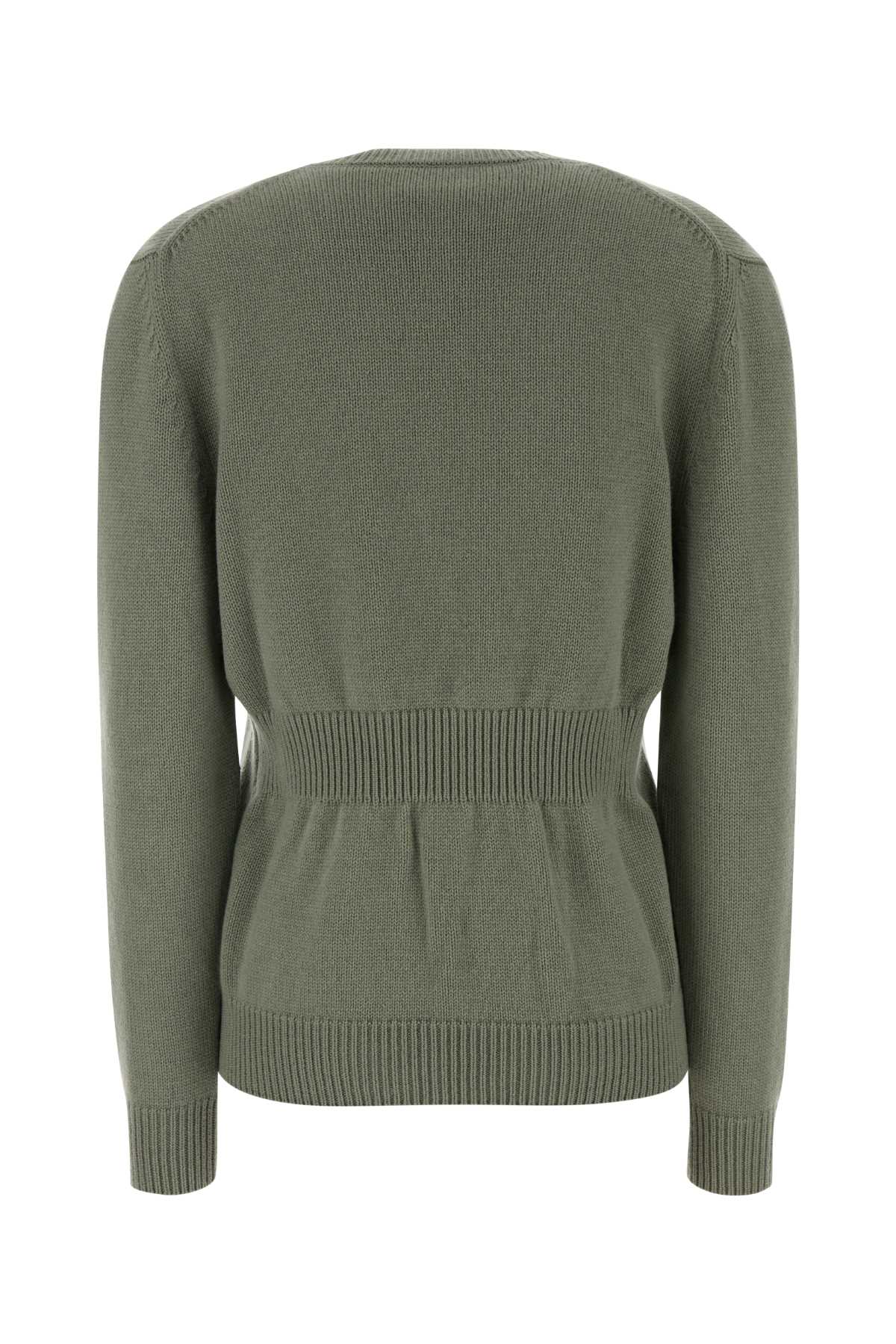 Sage Green Stretch Cashmere Sweater Sage-25 Exterior: Elastane Maglieria