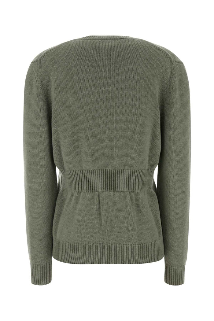 Sage Green Stretch Cashmere Sweater Sage-25 Exterior: Elastane Maglieria