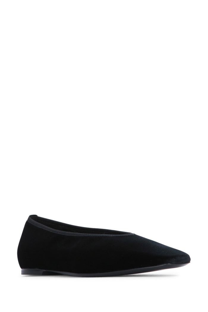 Minimalist Velvet Ballerinas Black Ballerine