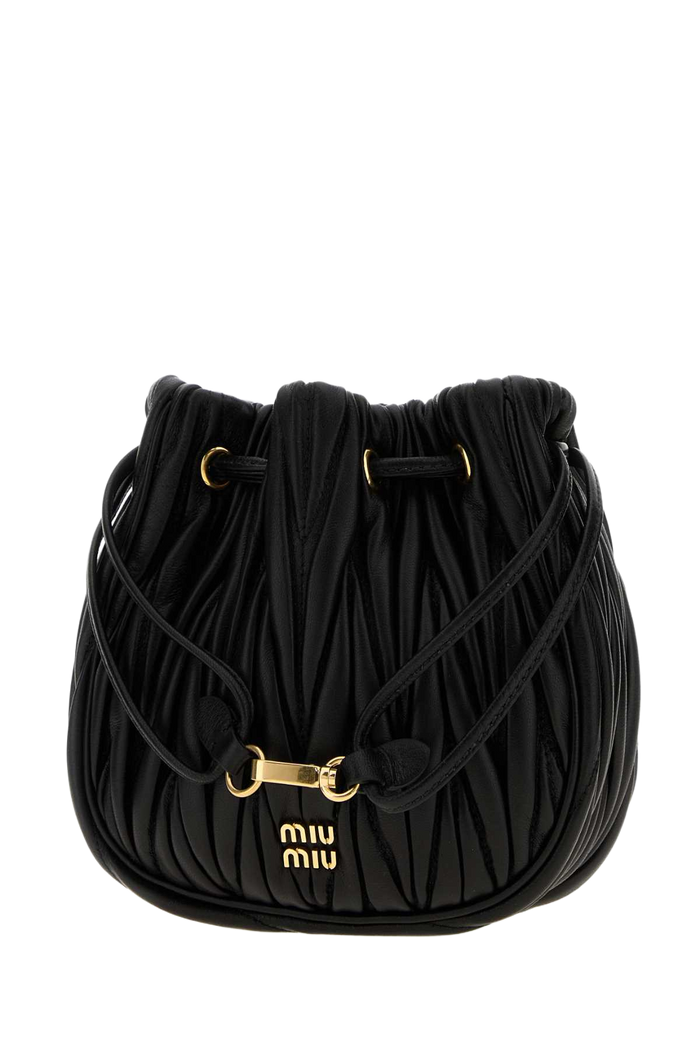 Black Nappa Leather Pouch Nero Agnello Beauty Case