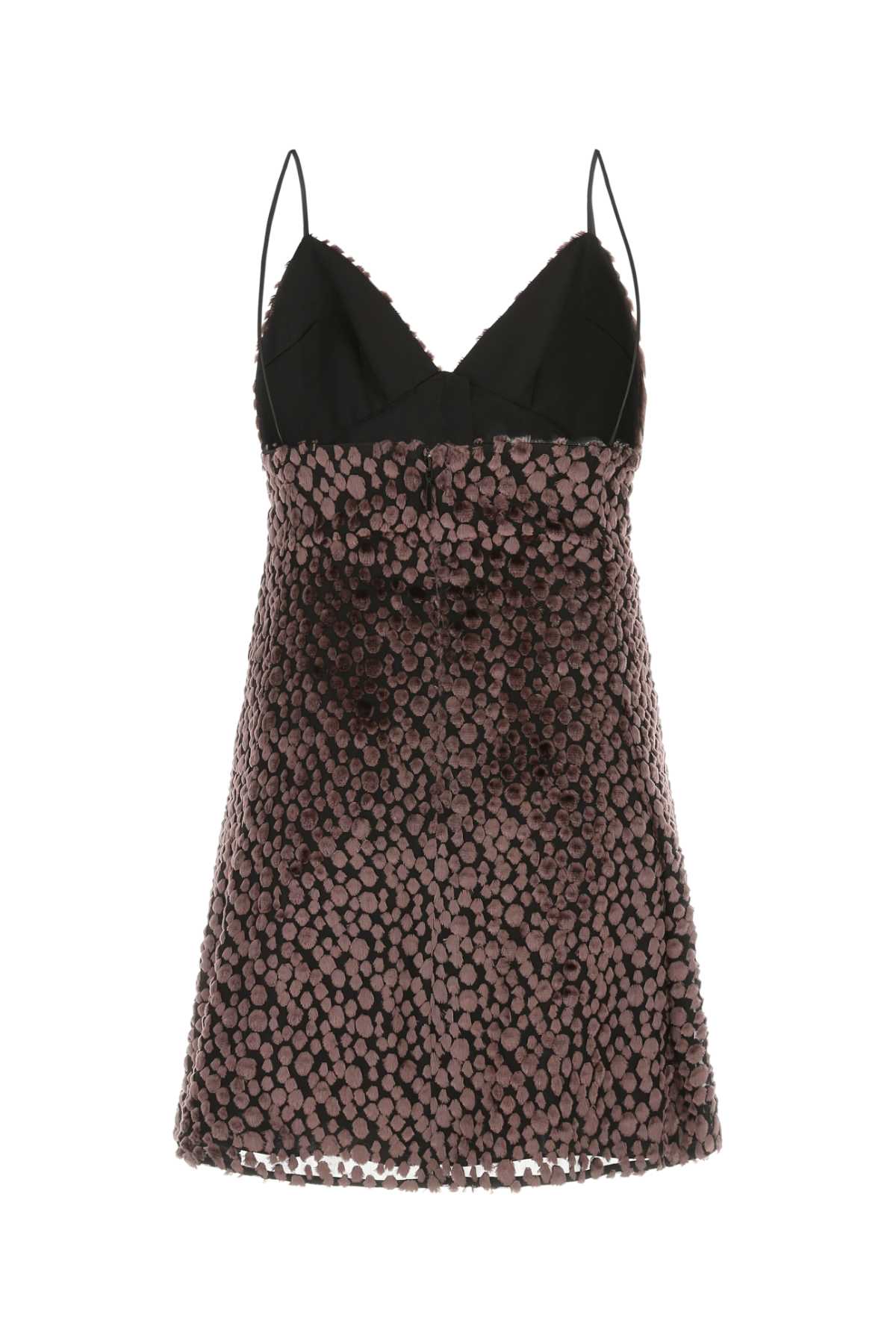 Two-Tone Velvet Mini Dress 5242 Abiti