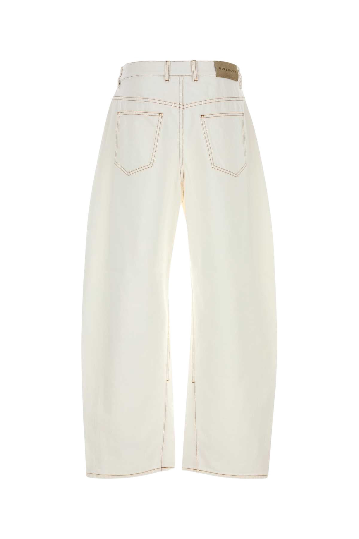 White Denim Wide-Leg Jeans Exterior: Cotton