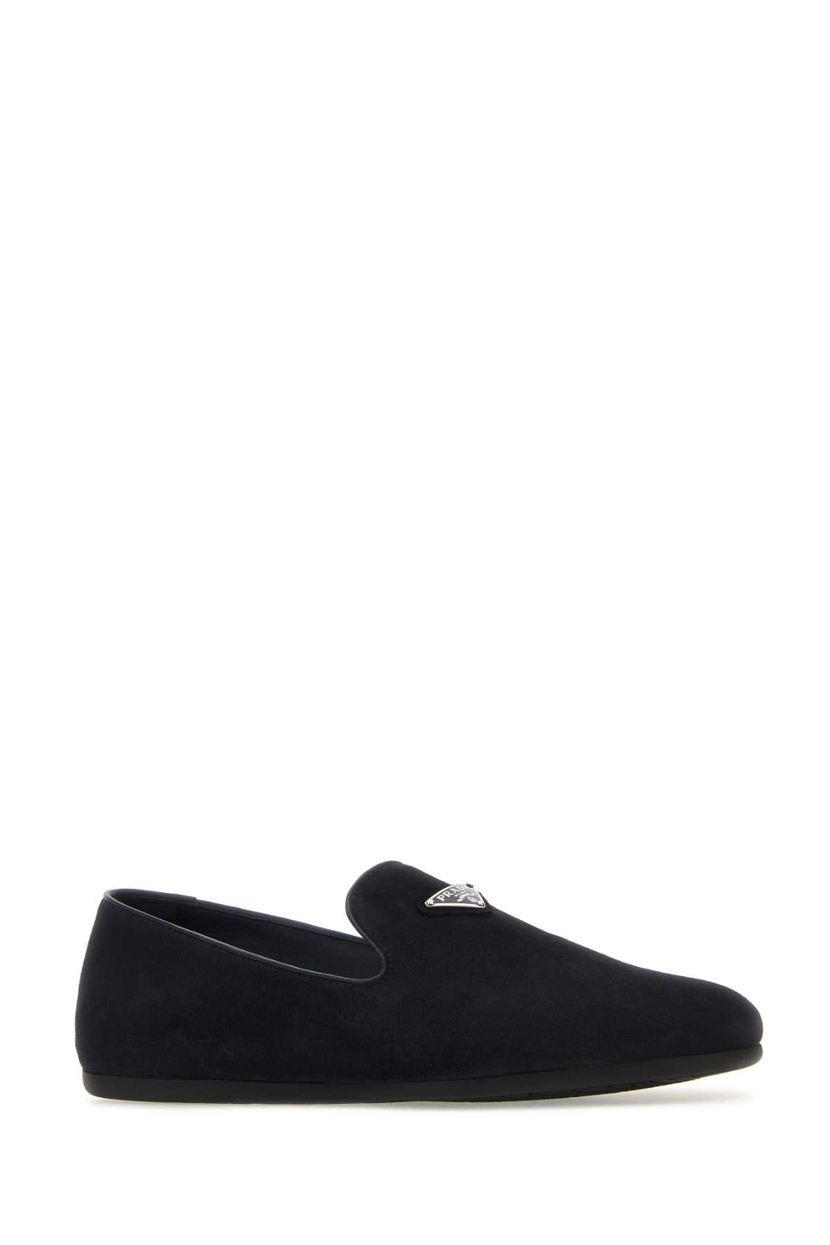 Midnight Blue Suede Loafers Blu Mocassini