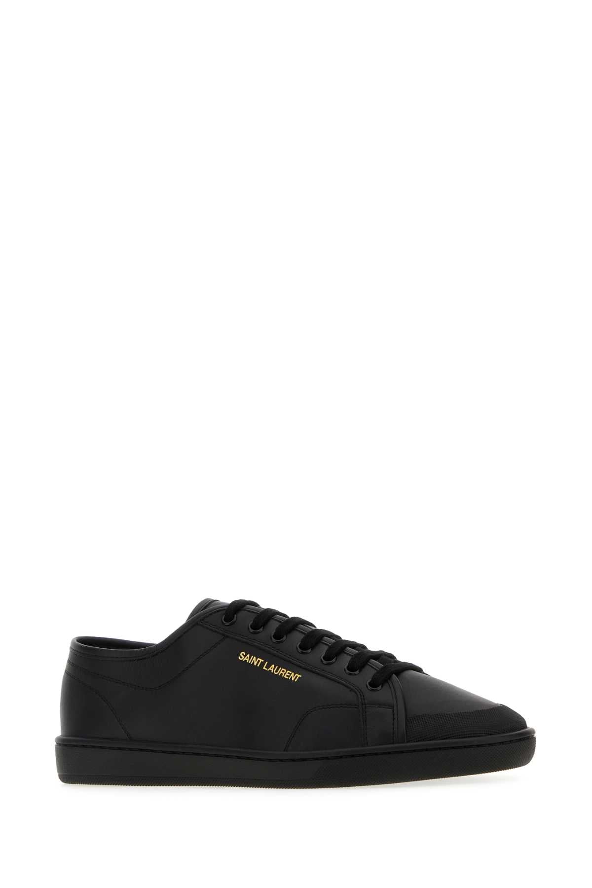 Black Leather Gym Sneakers Nero