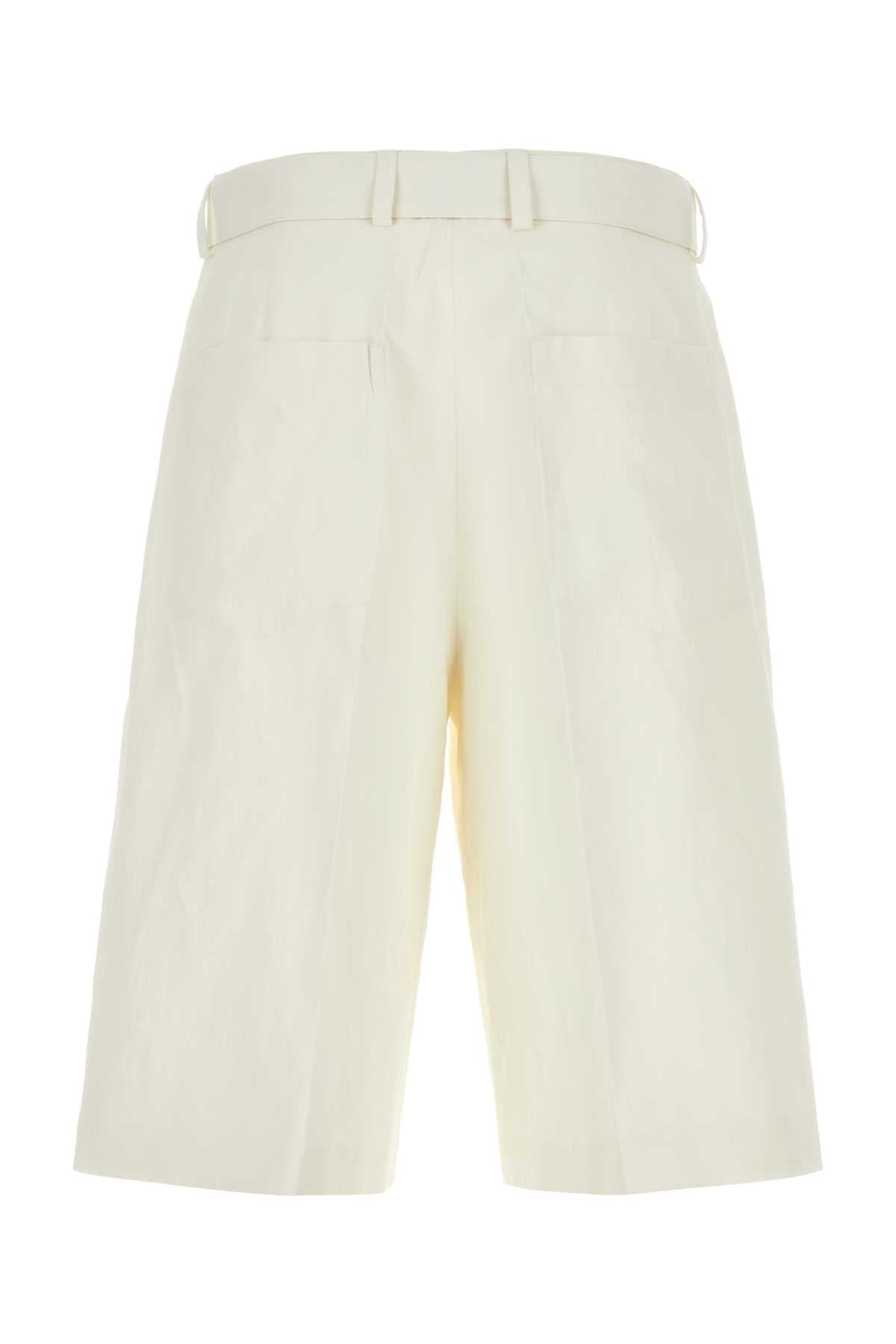 Ivory Linen Bermuda Shorts 104 Exterior