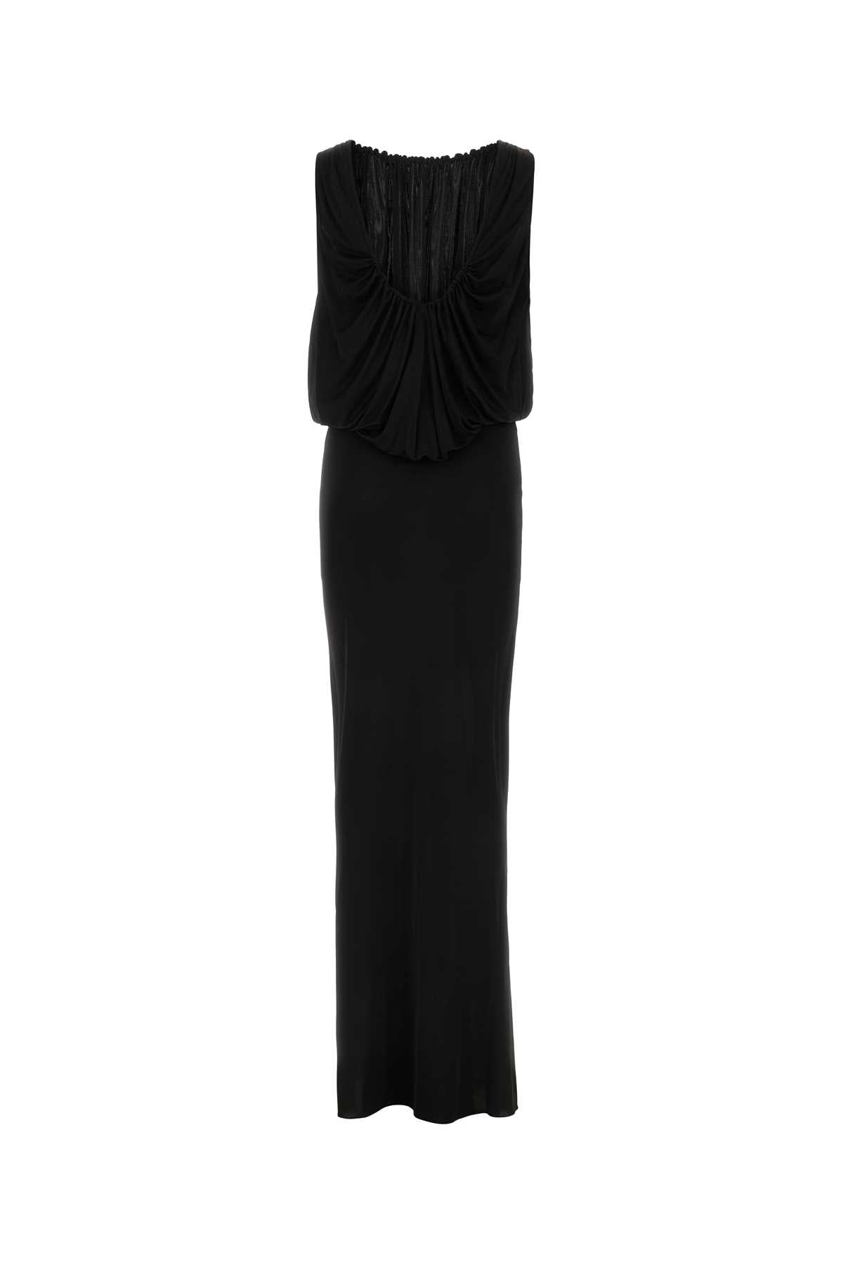 Black Jersey Long Dress Exterior: Viscose Abiti Lunghi