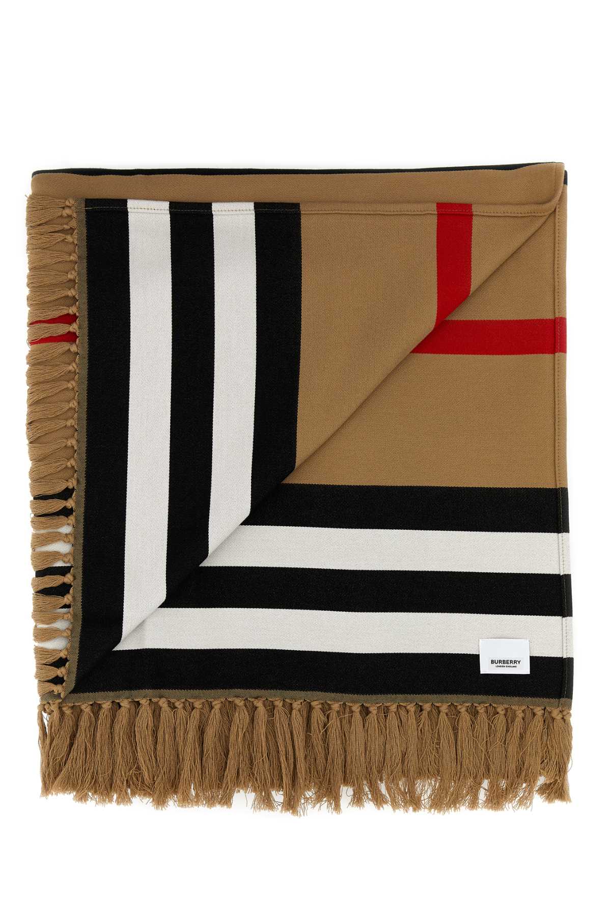 Embroidered Cotton Blanket Archivebeige Exterior: Organic Casa/bagno