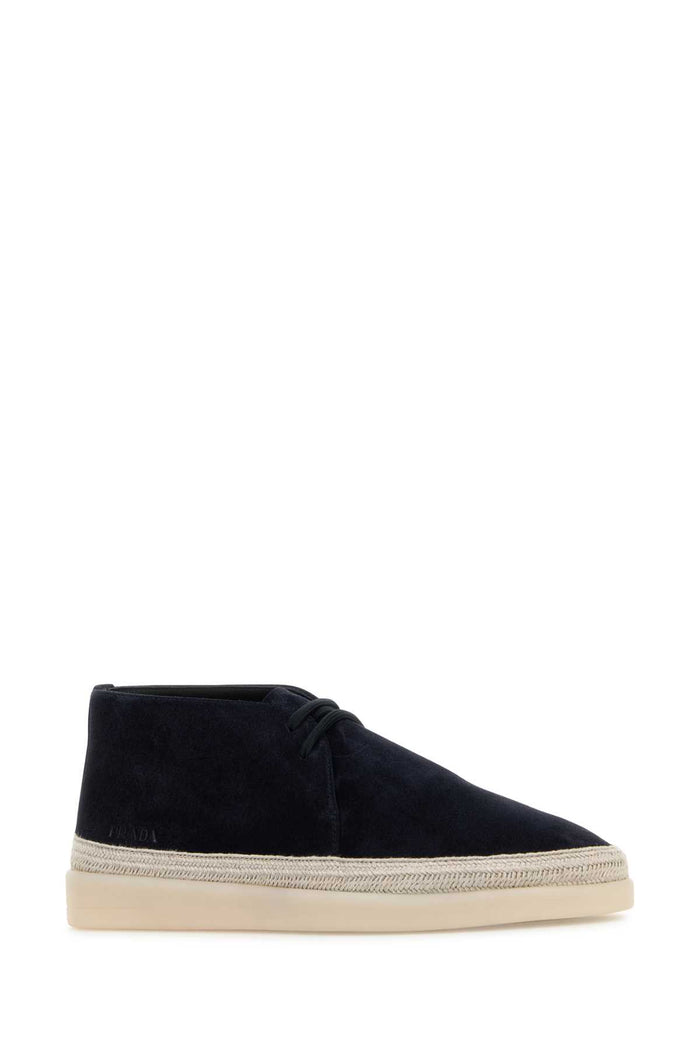 Midnight Blue Suede Ankle Boots Blu Mocassini