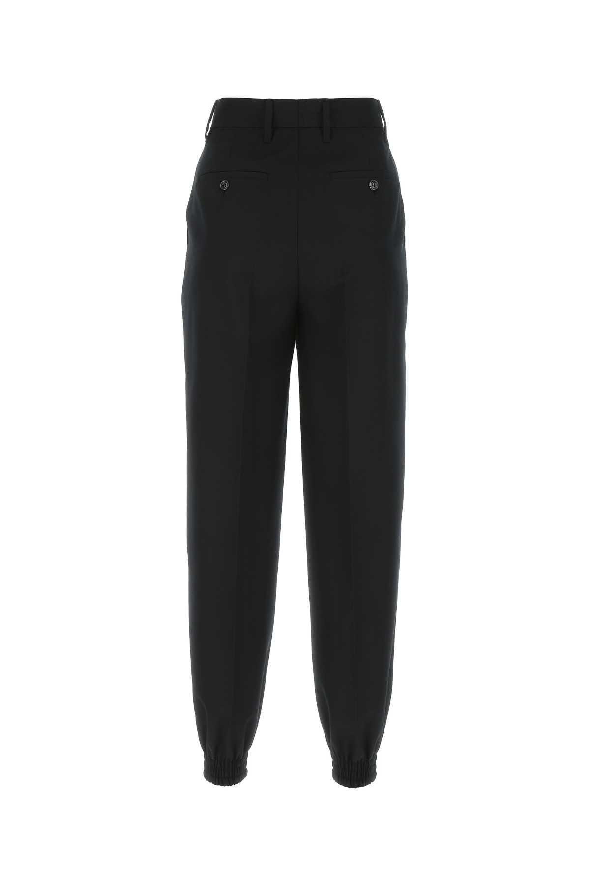 Black Wool Joggers Nero Pantaloni