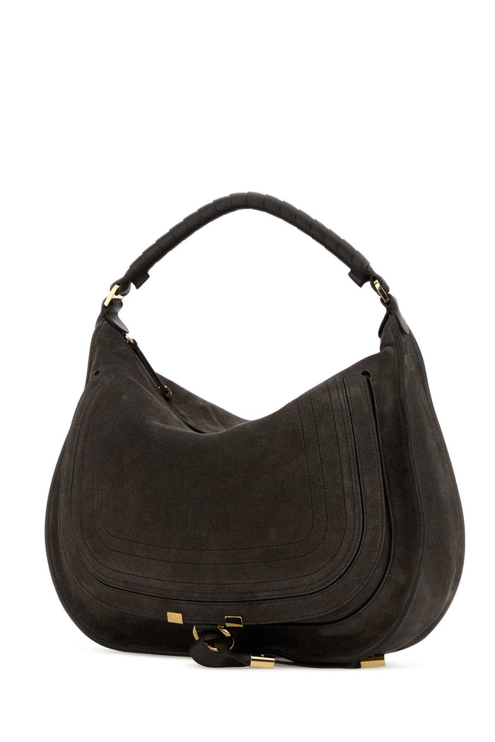 Charcoal Suede Marcie Shoulder Bag Kohlbrown Borse A Mano