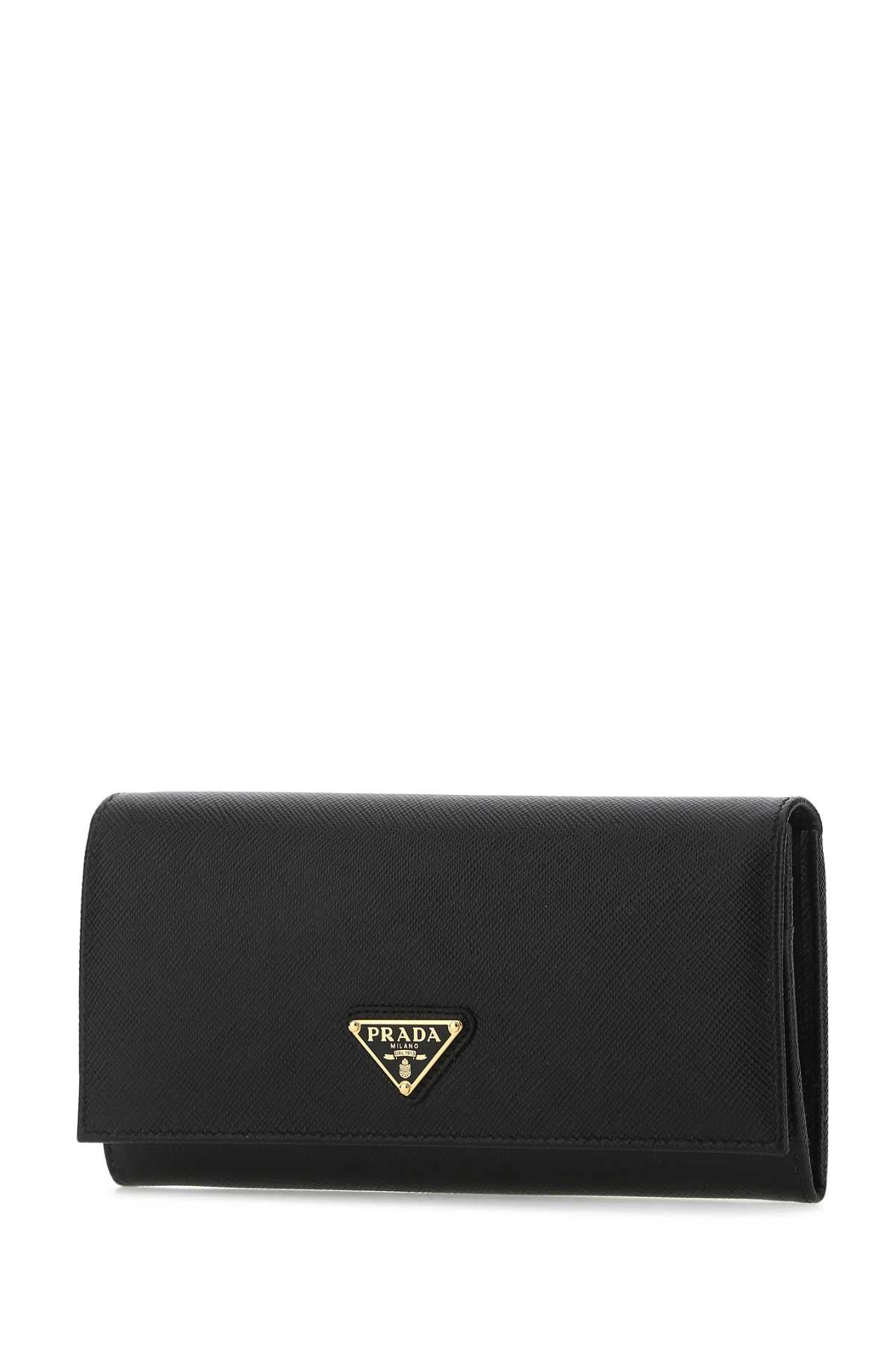Black Leather Wallet F0002 Vitello Portafogli