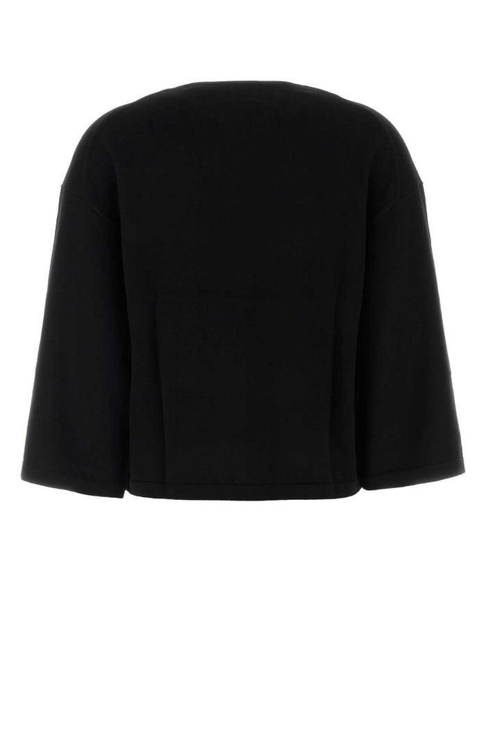 Black Wool Daisy Sweater Exterior: Maglieria